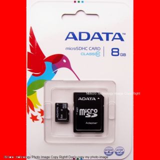 ADATA 8GB 8g Class 10 Micro SD SDHC microSDHC Memory Flash Card Close 