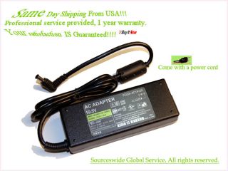 Adapter for Sony Vaio VGN NW180J s NW130J T Battery Charger Power Cord 