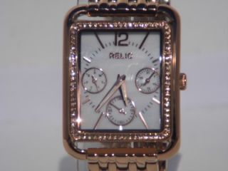 Relic by Fossil Rose Gold Addison Chrono Glitz Crystals Womens Watch 