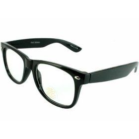 NEW Nerd Glasses Buddy Holly Wayfarer Black Frame Clear Lens