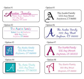 Personalized Family Name Monogram Address Labels