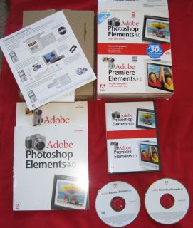 Adobe Photoshop Elements 4 0 Plus Premiere Elements 2 0 Retail Full 