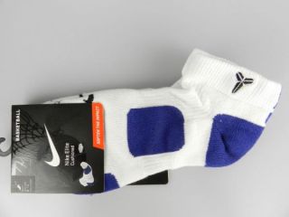 Nike Elite Kobe Bryant New White Dri Fit Basketball Socks Size 8 12 