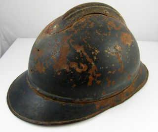 Original WWI French Adrian Infantry Helmet w Lining J AX