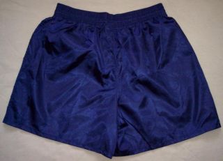 Navy Blue Satin Nylon Soccer Shorts   Large *NEW*