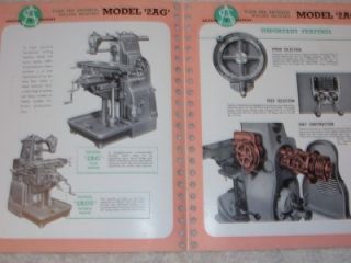Vtg Adcock Shipley Catalog Model 2AG Milling Machines