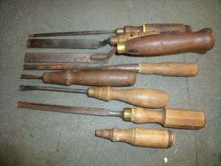 Vintage Lot of 8 Chisels Robt Sorby Addis Buck Bros Moulson Brothers 