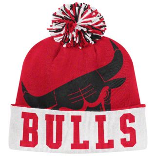 Chicago Bulls adidas Originals Red Style Option Long Pom Knit Hat