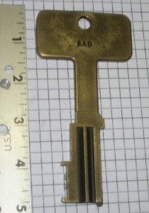 antique vintage old adtec prison jail cell key brass