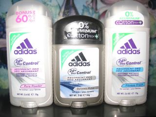 NIP Adidas Deo Deodorant 0 No Aluminum Free Cotton Tech Hard to Find 