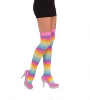 Circus Sweetie Rainbow Striped Adult Costume Thigh Highs *New*
