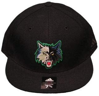   Timberwolves Flatbill Fitted Hat Embroidered Cap Adidas