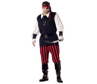 Caribbean Cutthroat Pirate Buccaneer Adult Costume Plus