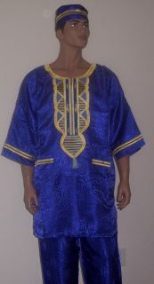African Clothing Dashiki 3 PC Mens Pants Set