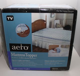 Aero Bed Mattress Topper w Dual Control Pump • New • Queen