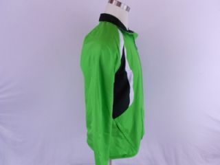 Adidas $55 Adna Rev Mens Medium M Running Track Jacket Top Green Black 