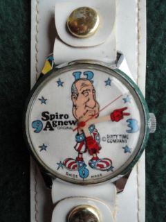 Vintage 1970s Vice President Spiro Agnew Wrist Watch by The Dirty Time 