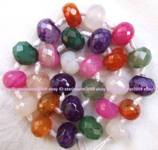 8x13mm Multicolored Agate Abacus Shaped Faceted Beads C
