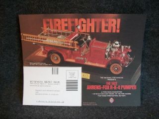 1922 Ahrens Fox R K 4 Pumper Fire Engine Die Cast Model Franklin Mint 