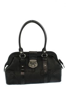Etienne Aigner New Venice Black Jacquard Doctors Handbag Large BHFO 
