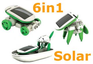 in 1 Solar Car Dog Airboat Airplane Robot DIY Toy Kit
