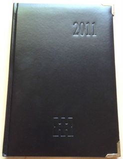 Stamped Black Leather 2011 Calendar Planner Agenda French by Ifcom 