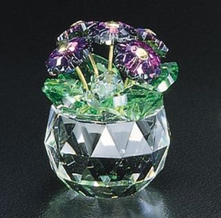 Crystal World African Violet Mini Pot Flower Figure