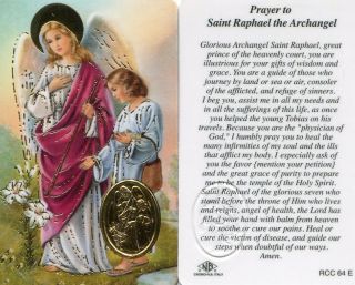 Prayer Cards   Saint Raphael the Archangel Wisdom Grace Holy Card 