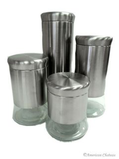   Stainless Steel Kitchen Canisters Canister Large Air Tight Lids