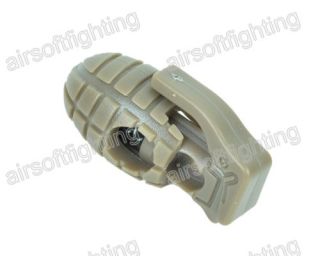 Airsoft Tactical Mine Shape Rope Clip Shoelace Buckle Tan A