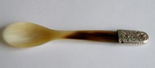  Scottish Solid Silver and Horn Arts & Crafts Porridge Porage Spoon