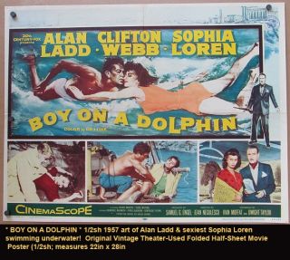   Boy on A Dolphin Movie Poster 1957 Alan Ladd Sophia Loren