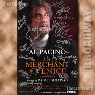 Al Pacino Merchant of Venice Cast Signed Broadway Vintage Poster RARE 
