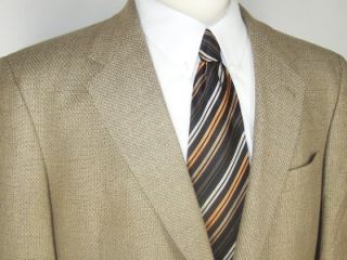 44R Austin Reed Black Brown Silk Wool Tweed Sport Coat Suit Blazer 