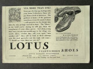 1920s Advert for Lotus Shoes Mens Mans Veldtschoen Style 774 