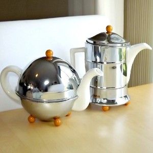 1954 MID CENTURY Rare ALDRIDGE & Co TEA & COFFEE Chrome Bakelite WHITE 