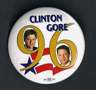 1996 Bill Clinton Al Gore Campaign Button