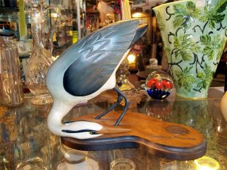 Ducks Unlimited decoy Blue Heron by Gordon Alcorn