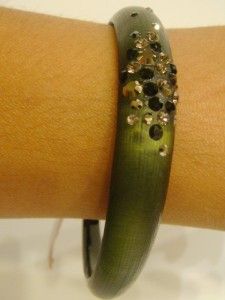 alexis bittar dust lucite tapared sage skinny bangle