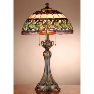 Dale Tiffany Aldridge Stained Glass Table Lamp Antique Bell Bronze 