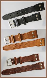   PILOT AVIATOR STYLE MILITARY robust watch BAND STRAP black brown