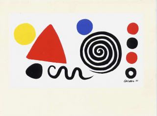 Alexander Calder Abstraction 1966 Silk Screen Art Card