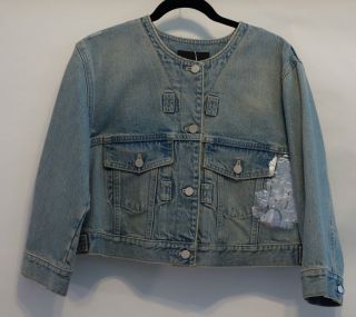 Alexander Wang Blue Washed Denim Jacket Size 8 New with Tags $625 