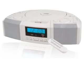 New IQ Sound IQ 1305 CD Player Alarm Clock w iPod Dock