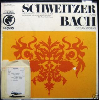 Albert Schweitzer Plays Bach Organ Works 2 LP Box Set