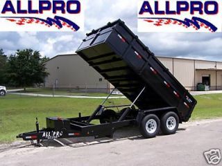 New 2012 All Pro 7 x 14 Dump Trailer Utility Snow Storm Clean Up Ramps 