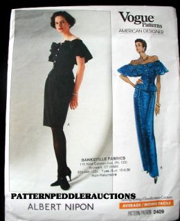 Designer Albert Nipon Top Skirt Fabric Pattern 30½ 34BS