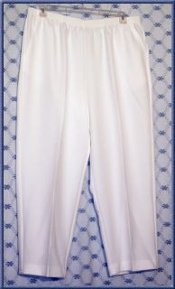 36 Alfred Dunner White Elastic Band Pants 16W M