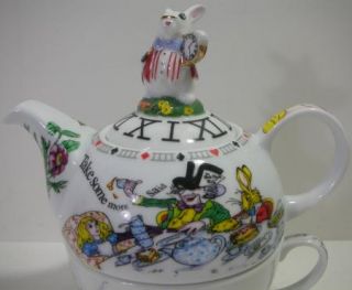 Alice in Wonderland 16oz Single Serve Tea Pot Cup Set New Ceramic Paul 