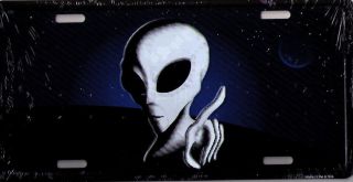 Alien Metal License Plate UFO Martian L479